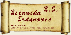 Milunika Srdanović vizit kartica